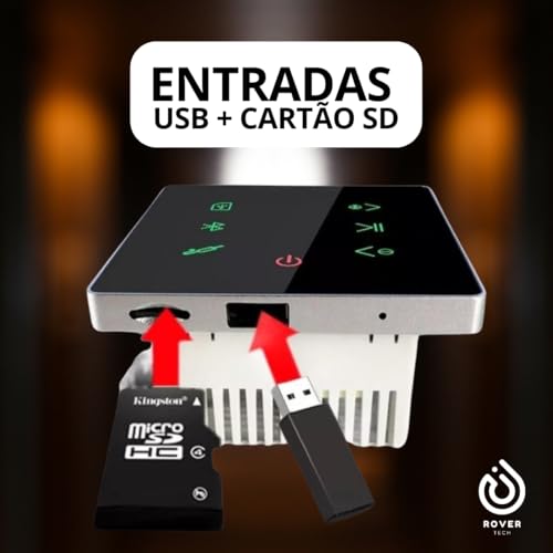 Amplificador De Parede Bluetooth Som Ambiente Touch Screen