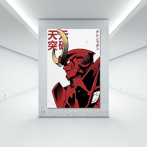Image of Tengen Toppa Gurren Lagann Anime Poster for Bedroom Aesthetic Wall Decor Canvas Wall Art Gift 12x18inch(30x45cm)