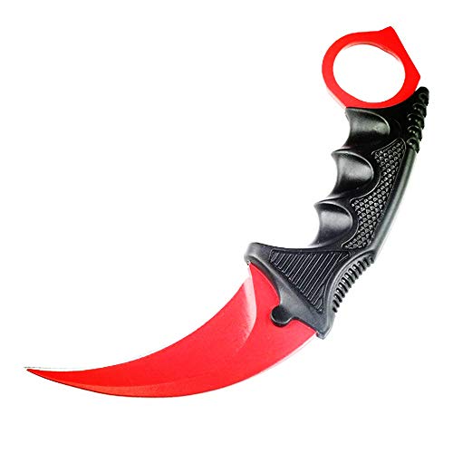 TOPOINT Karambit Knife, Stainless Steel Fixed Blade Knife with Sheath and Cord Knife CS-GO for Hunting Camping and Field Survival (Red)