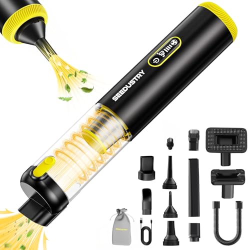 SEEDUSTRY Handheld Car Vacuum Portable Cordless, 6-in-1 Mini...