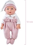 Enjoyin 12" Baby Doll Gift Set with Soft Bassinet Bed, Pink Clothes, Pacifier Blanket & Pillow – Pretend Play Toys for Girls 3+