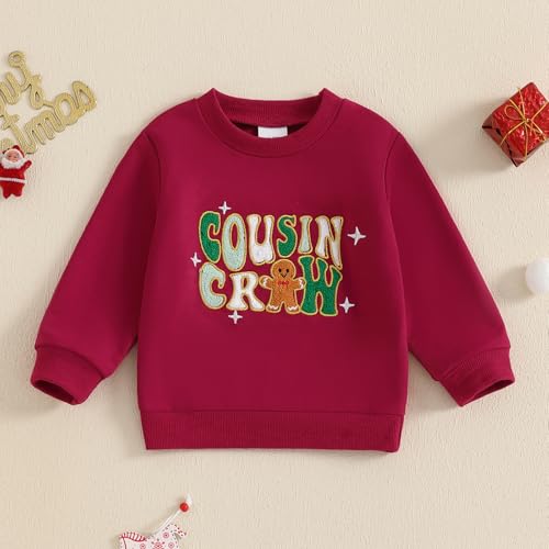 Kid Toddler Baby Christmas Cousin Crew Sweatshirt Boys Girls Gingerbread Shirts Pullover Top Xmas Fall Winter Outfit2