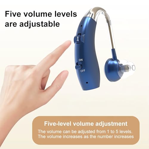 Image of Fastwell F25 Rechargeable Hearing Aid for Adults & Seniors, Behind-the-Ear Design, 30 Min Quick Charge, Noise Reduction, Single Ear With 6-Month Warranty (Blue)