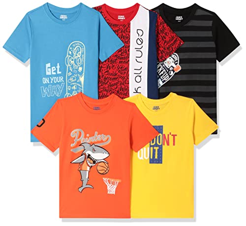 Image of Amazon Brand - Jam & Honey Boy's Regular Fit T-Shirt