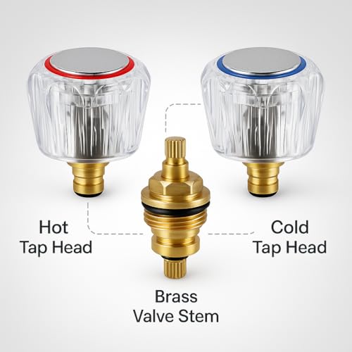 Ersatz-Wasserhahn-Köpfe, verchromt, 1 Paar