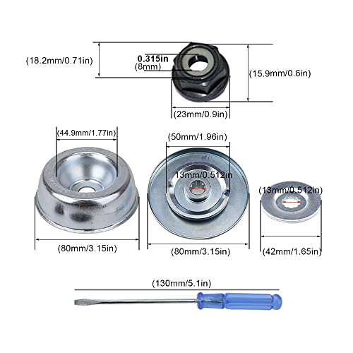 YPLonon Lawnmower Stihl Blade Adapter Kit 5PCS Brushcutter Strimmer Solid Blade Thrust Washer Rider Plate Collar Nut Screwdriver Blade Replacements Adapter Maintenance Kit for Trimmers Brush Cutter - Image 2