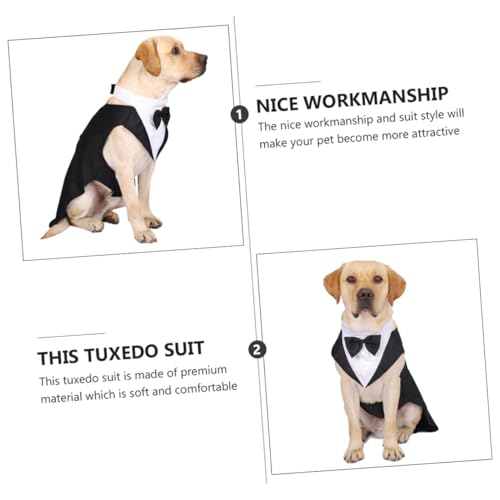 Disfraz formal de esmoquin con moño para perro talla M miniatura 7