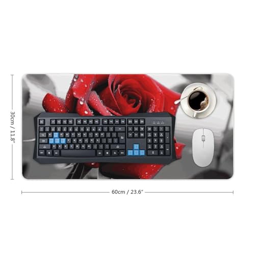 Black and White Red Rose Pad para Escritorio Grande miniatura 2