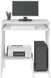 Mesa para Computador com prateleira retrátil PIXEL cor Branco - Artely