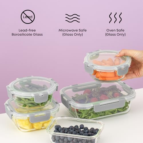 image for JoyJolt 24pc Borosilicate Glass Storage Containers with Lids | 12 Airt