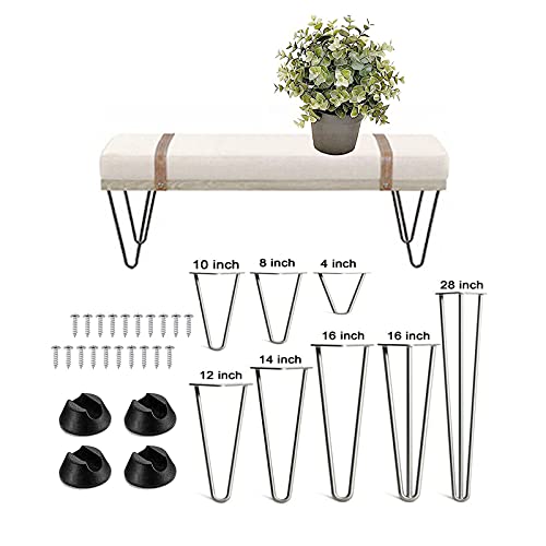 Patas intercambiables para mesa y armario de 4 piezas, patas para el pelo, patas de mesa de metal, patas de muebles, para cómoda mesa de comedor, escritorio (30,5 cm, 2 puntas, color negro)