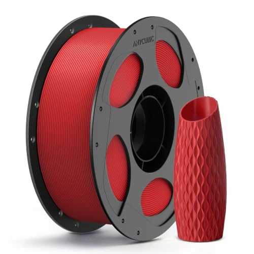 ANYCUBIC PLA 3D Printer Filament, 3D Printing PLA Filament 1.75mm Dimensional Accuracy +/- 0.02mm, 1KG Reusable Spool (2.2 lbs), Red