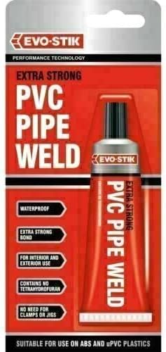 EVO-STIK PVC Pipe Weld, Extra Strong Adhesive, For ABS and uPVC Plastics, Waterproof, Interior and Exterior Use, Colour: Clear, 50ml