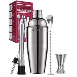 Cocktail Shaker, Cocktailset, Cocktail Set 750ml Barkeeper, Cocktail Shakers Barzubehör Edelstah 5 Teiliges, Martini…