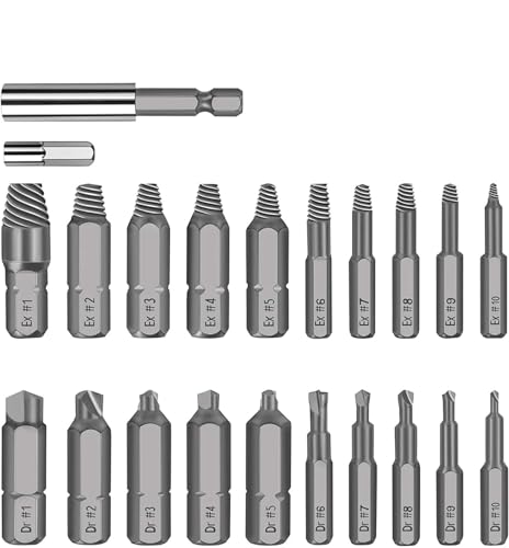 Extracteur de vis endommagées pour débloquer un boulon cassé | Kit 22 pièces magnétique