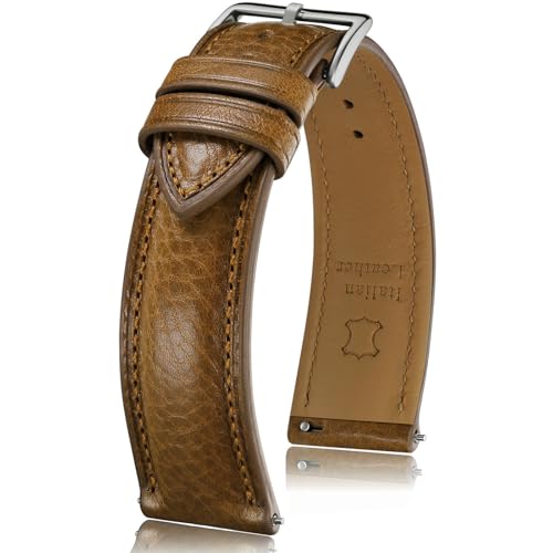Getalia Italian leather Watch Band Tuscany Natural Vegetable-Tanned Full Grain Genuine Leather, Skin-Safe, Quick Release Replacement Watch Straps for Men and Women Thick and Soft (Cognac Width-20mm)