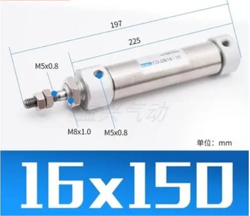 Vérin pneumatique CDJ2B16 résistant aux fuites d'air alésage 16mm - 3