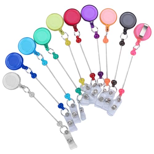 SZYDD Metal Easy to Pull Buckle Colorful Beaded Keychain with Retractable Clip Stylish Key Chain Card Sleeve Accessory
