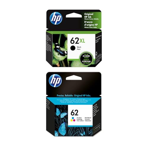 Image of HP 62XL Blk /62 CMY Original Ink Bundle for Envy 5540 /7640, OfficeJet 5740