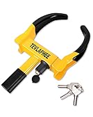 Tevlaphee Universal Wheel Lock Heavy Duty Security Trailer Wheel Lock Anti Theft Wheel Locks for Cars SUV Camper Motorcycle Trailer Great Deterrent Bright Color with 3 Keys (Red-Yellow)