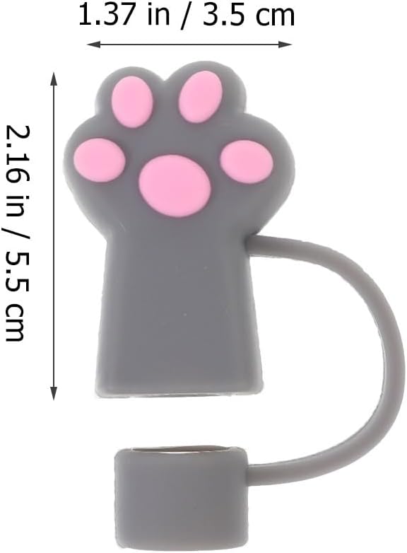 6pcs Silicone Straw Caps for 10mm Straws, Cat Claw Covers image 2