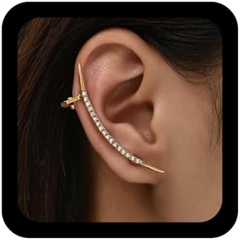 Amazon.com: YienDoo Vintage Long Crystal Bar Ear Cuff Wrap
