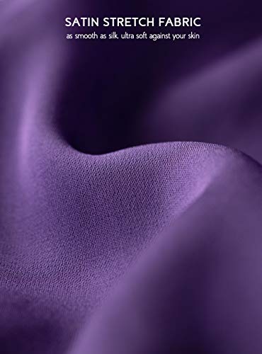 Femofit Satin Nightgowns For Women Nightgown Sexy Chemise Silk Nightie Nightie Cami Lounger Dress Full Slip Pack Of 2 (Black+Plum, S) #TOP4