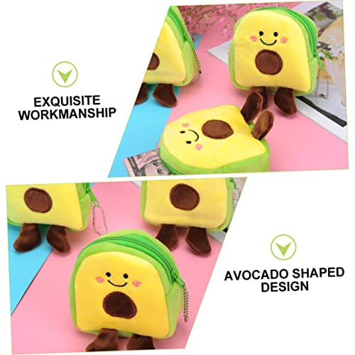 4pcs Avocado Shape Plush Pouch for Girls Lightweight Change Bag for Cash Keys Tissues and Unique Design for Purse Backpack Storage4