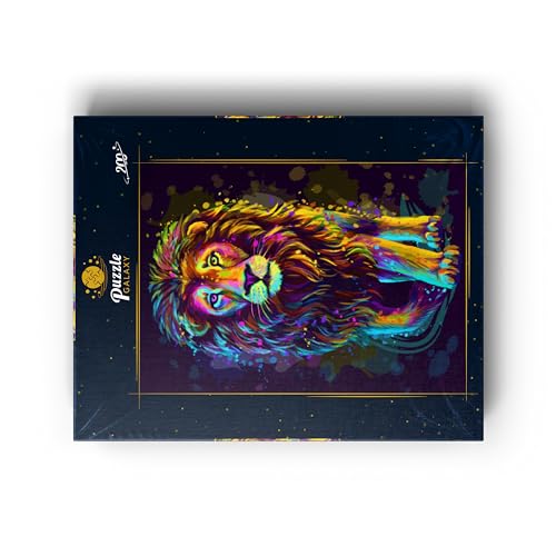 Ritratto Artistico di Un Leone Colorato al Neon