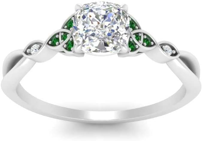 Choose Your Gemstone Vintage Irish Diamond CZ Ring 925 Sterling Silver Cushion Shape Vintage Engagement Ring Matching Jewelry Wedding Jewelry Easy to Wear Gifts US Size 4 to 12