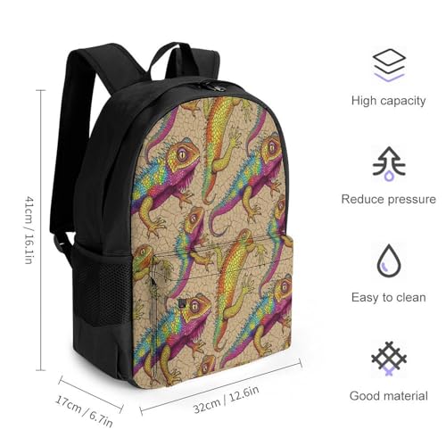 Women's Bearded Dragon Lizard Backpack, Multi-Functional Spacious Backpack with Adjustable Strap for Travel, Hiking, Fashion Shoulder Bags2