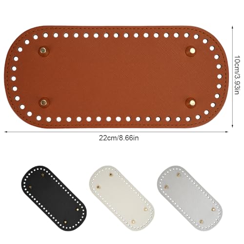 4 Stück Stricken Häkeln Pu Taschenboden, 4 Farbe Oval Boden für Taschen zum Häkeln, Häkeltasche Taschenbode Häkeln mit Löchern Lederboden für Taschen Häkeln , Handtasche Schultertasche Diy Zubehör