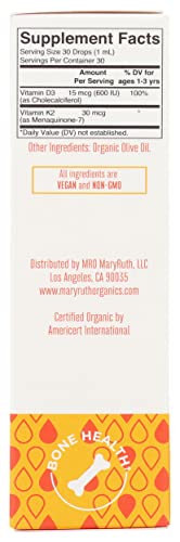 MaryRuth Organics Vitamin D3 | Vitamin K2 | Vitamin D3 K2 Drops | K2 D3 Vitamin Liquid Supplement for Toddlers | Kids Supplement for Calcium Absorption Strong Bones | Vegan | Gluten Free | 1 Fl Oz - Image 4