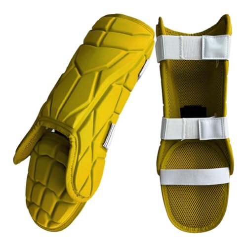 Ronyme Protectores de piernas de béisbol y Softbol, ​​espinilleras Protectoras para Equipos de Adolescentes, espinilleras compactas ergonómicas versátiles, Amarillo