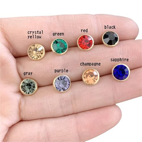 Remaches de cristal metálico para artesanía cuero ropa manualidades 200 juegos 8mm 6