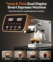 Aromaster 1400W Espresso Machine with Milk Frother, Stainless Steel — image 3