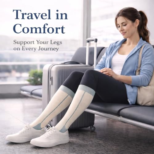 Image of Aoliks Medical Compression Socks for Women & Men, Support Knee High Socks for Running,Nurses,Travel