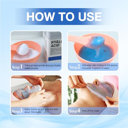Jelly Mask for Facials Professional, Hydrating & Moisturizing Peel-Off Natural Gel Face Mask SkinCare, Professional Spa Use Jelly Face Masks, Deep Hydration & Glow 23 Fl Oz (Hyaluronic Acid) - Imagem 5