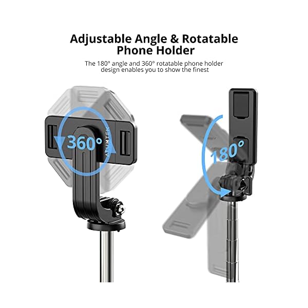 ATUMTEK Selfie Stick Dreifuß, Ausdehnbarer Bluetooth Selfie Stick mit 100CM TikTok Selfiestick für iPhone 12/11/11 Pro/X/XS/8/7 Plus, Samsung Galaxy S10, Huawei und Andere 4,7 bis 6,5 Zoll Smartphones – Bild 4
