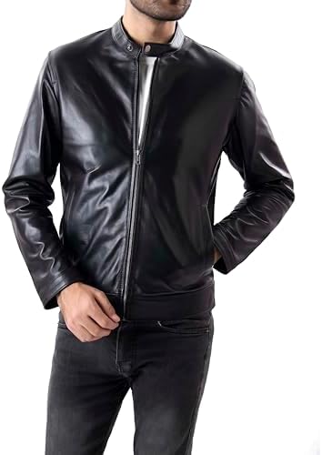 Classical Single Piece Lambskin Leather Jacket Men - Everyday Wear