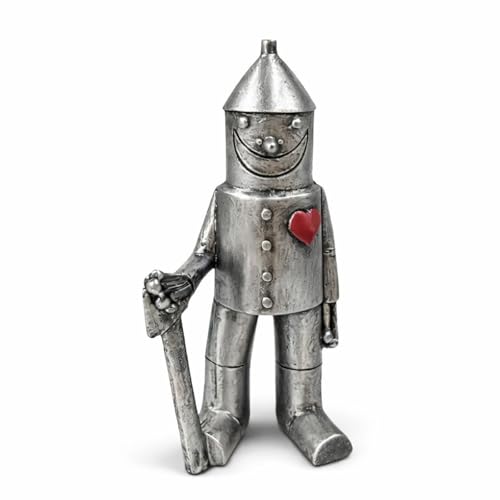 KxrTpx Tin Man Garden Ornament Heart Soldier Statue for 10 Year Wedding Metal Garden Sculpture for Outdoor Decor Rustic Patio Focal Point Collectible Garden Art Piece