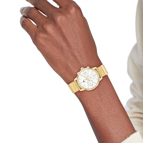 Image of Tommy Hilfiger Blake Quartz Analog with White Dial Gold Stainless Steel Strap Watch for Women - TH1782808
