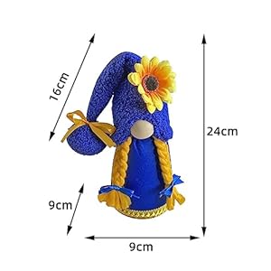 1PCS Blue Home Gnomes Decoration, Fall Sunflower Plush Standing Doll, Perfect for Interior Decoration or Gifts for Family, Friends, Colleagues (Blue 2) 1PCS Blue Home Gnomes Decoration Fall Sunflower Plush Standing Doll Perfect for Interior Decoration or Gifts for Family Friends Colleagues Blue 2
