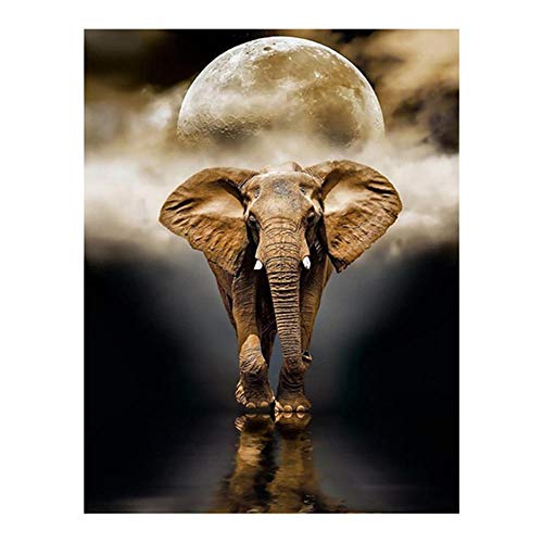 Yingxin34 Puzzle en bois pour adultes, 1000 pièces, Puzzle Lune et éléphant, 26x38cm, 1000 pièces, Avancé, Jigsaw, 7 ans et plus
