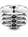 Stainless Steel 4 Idli Plates - 12dlis/Heavy Premium Deep Idli Plates/Idli Stand for Pressure Cooker/Plump Fluffy Idli Mold plates (4 plates -12 idli)(silver)