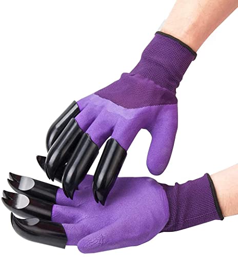 Wxg Garden Gloves With Claws, Digging Gardening Gloves Garden Claw Gifts (Purple) 1 #TOP3