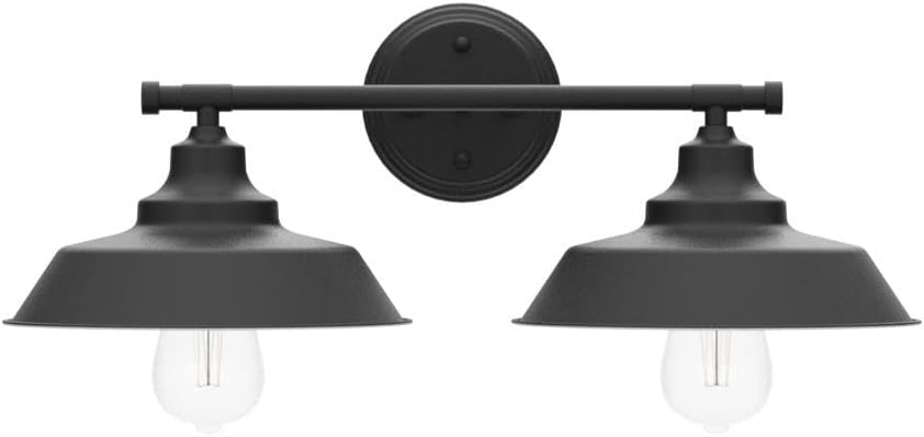 GoYeel Bathroom Light Fixtures 2 Light - 21" Matte Black Vanity Lights for Mirror Rustic Industrial Bathroom Wall Light Fixtures, E26 Bubes