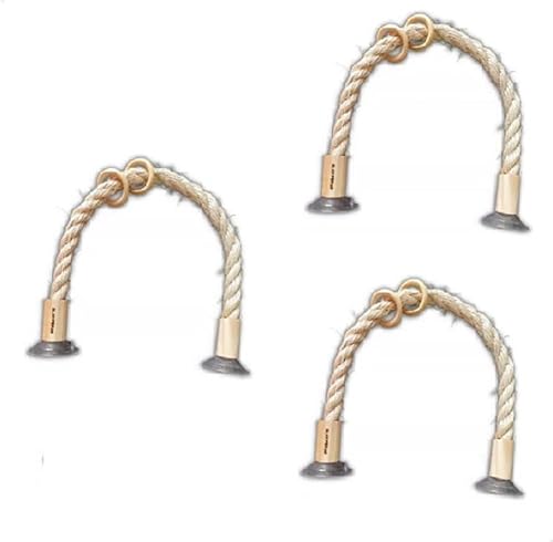 Poleiro Flexível Ventosas Pássaros, Corda de Sisal de 25cm, Kit 3 Unidades Play Pasitas