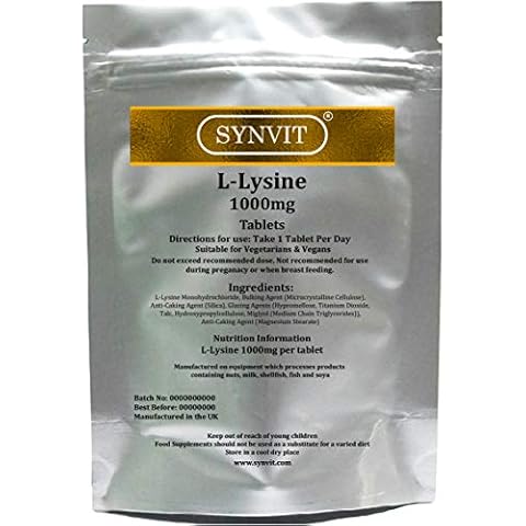 L-Lysine SYNVIT® 1000mg x 120 Scored Tablets Cover