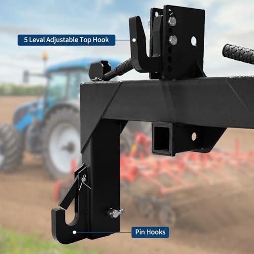 Garvee 3 Point Quick Hitch with 2" Receiver – 5-Level Quick Adjust Bolts - 2